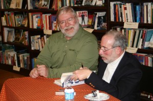 David Harrison & David Halperin signing his book for David & Tricia