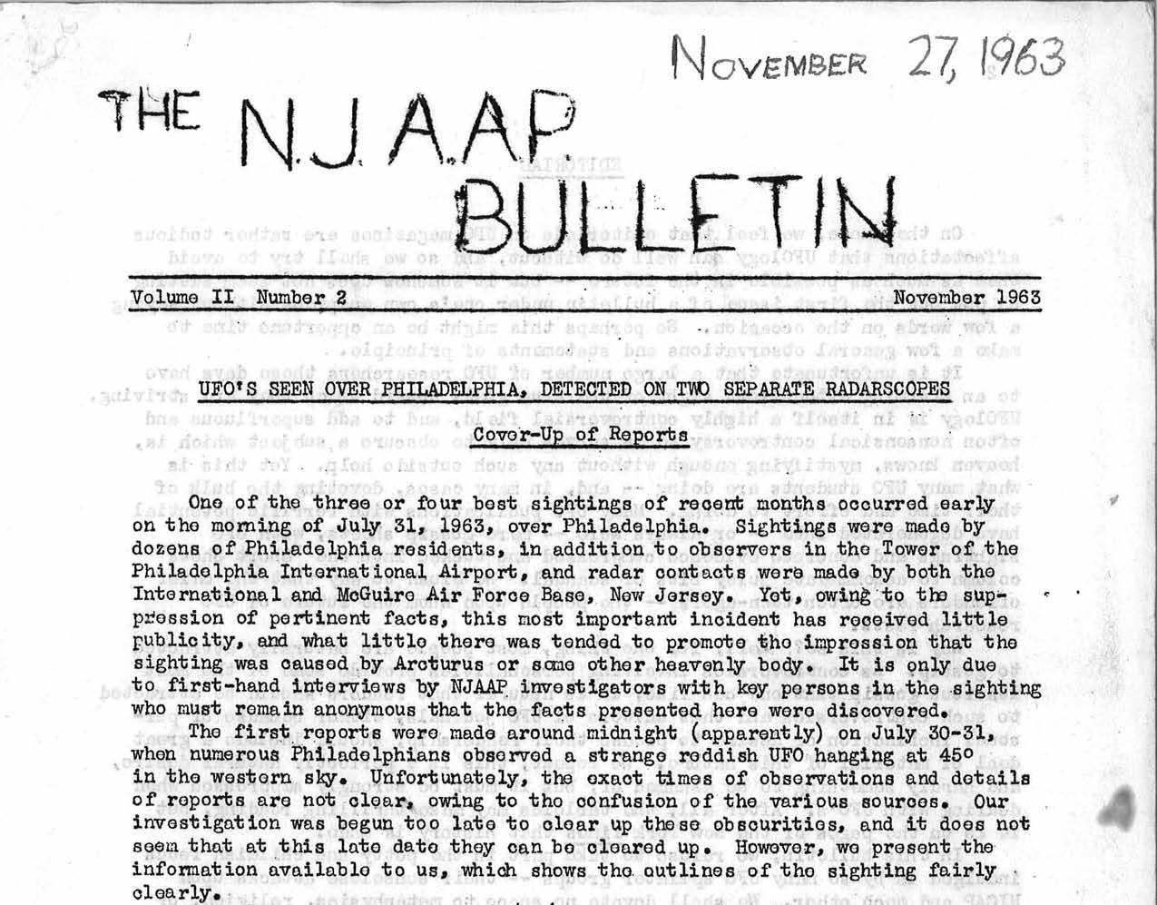 My own UFO mag: NJAAP Bulletin, November 1963