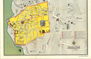 Map of Jerusalem, published by the Jordanian Tourist Authority, sometime between 1964 and 1967