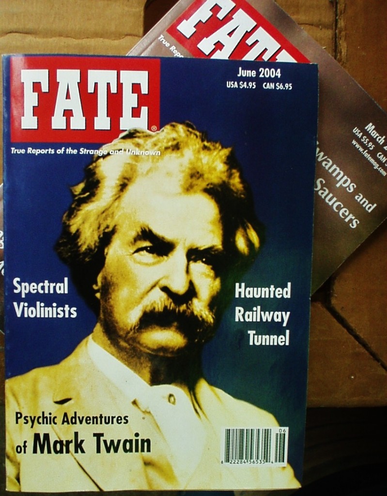 Cover story on Mark Twain's psychic experiences, "Fate" magazine, June 2004. Photo courtesy of Martin S. Kottmeyer.