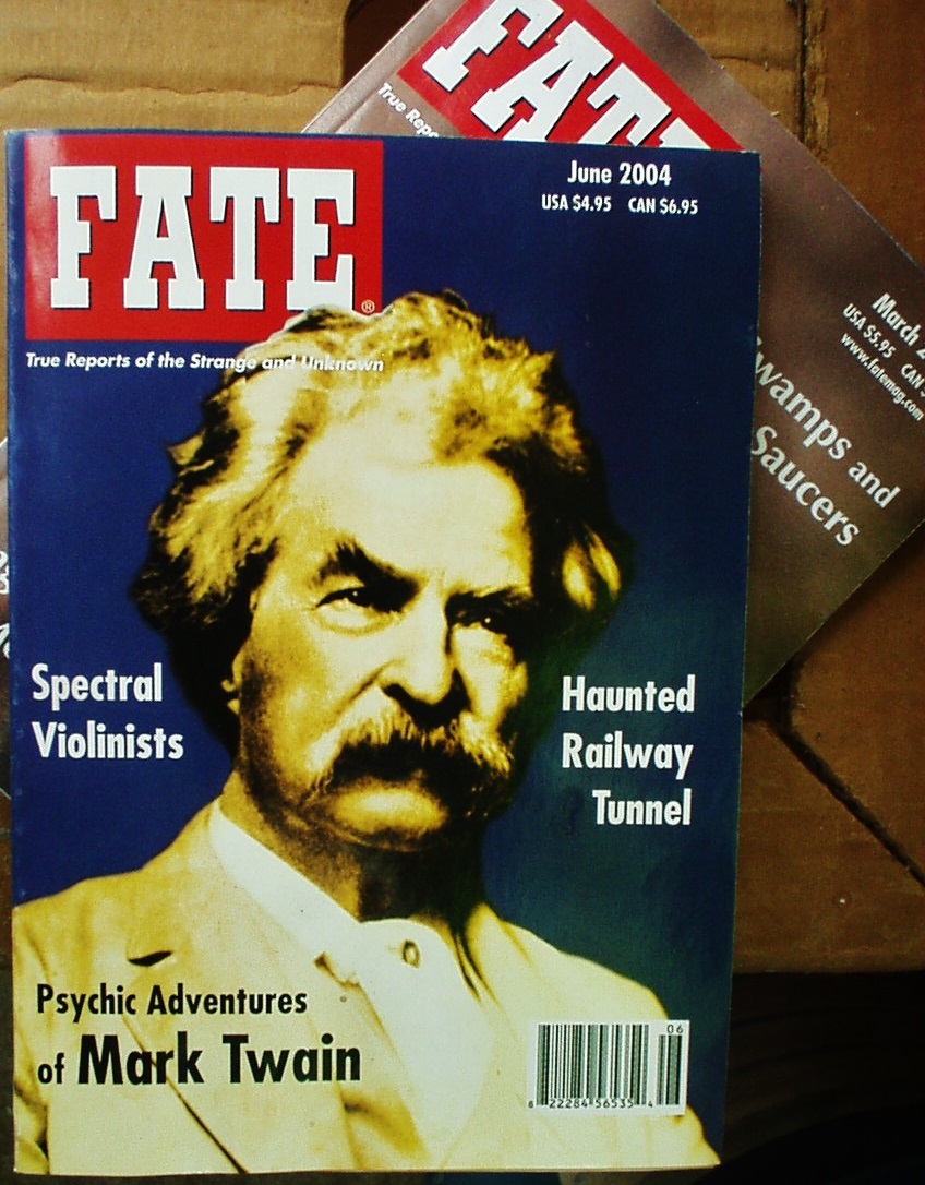 Cover story on Mark Twain's psychic experiences, "Fate" magazine, June 2004. Photo courtesy of Martin S. Kottmeyer.