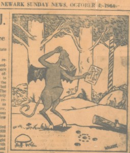 The Jersey Devil ponders the Glassboro holes. Photocopy (pre-Xerox) of the clipping provided by Jay Blick.