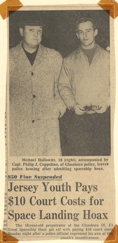 Michael Hallowich (or Hallowitz) with police captain Philip Coppolino; from the Philadelphia Inquirer, January 19, 1965.