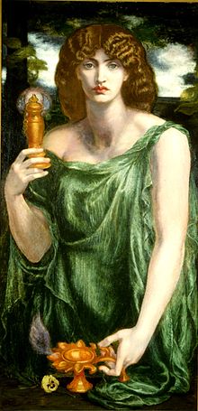 Mnemosyne, the goddess of memory. Dante Gabriel Rossetti, 1881.