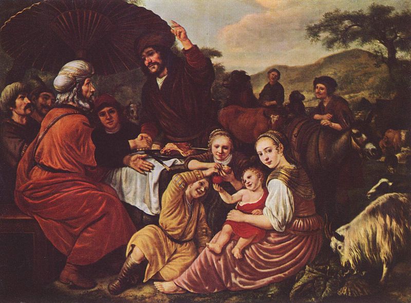 Moses with his Midianite in-laws, in more peaceful times. (Exodus 18; Jan Victors, ca. 1635; from Wikimedia Commons.) I wish things could have stayed this way.