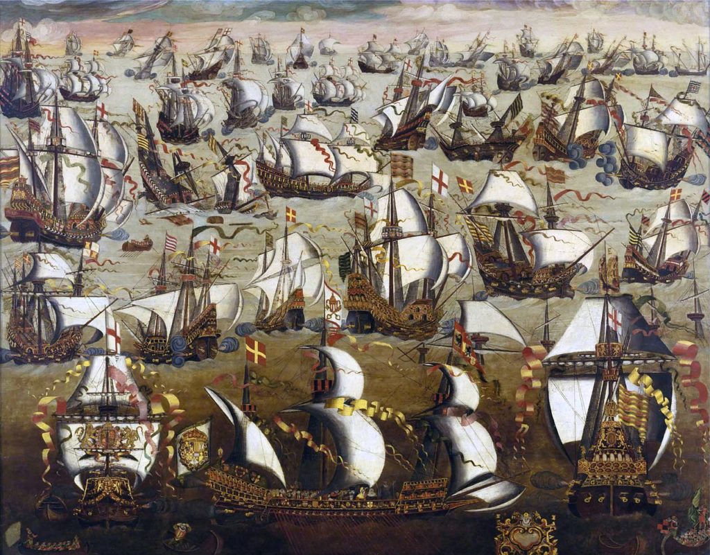 "English Ships and the Spanish Armada, August 1588."