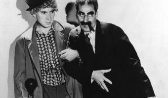 Groucho with brother Harpo (posted to Flickr by "Insomnia Cured Here"). The only Halloween costume I could wear with my glasses.